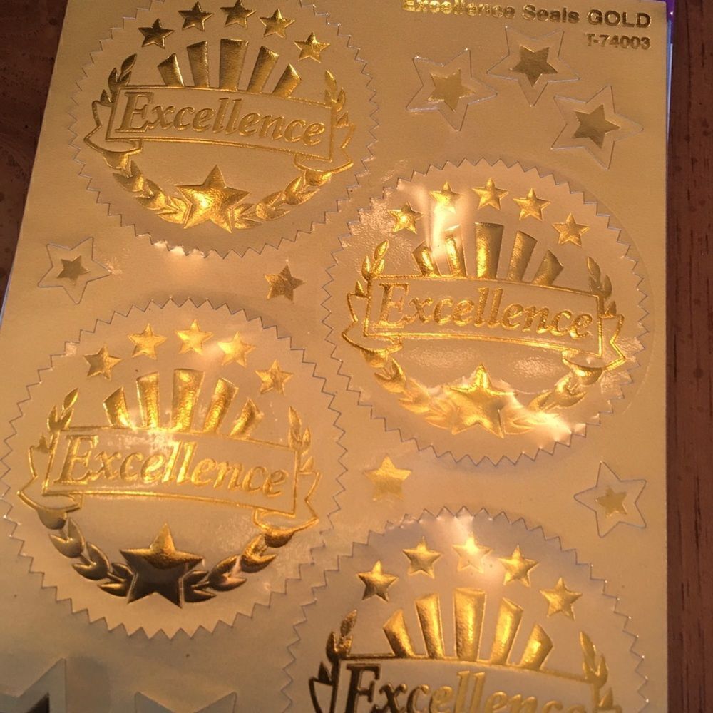 PACKS OF Stickers Plus Large Embossed Accomplished - Picture 4 of 16